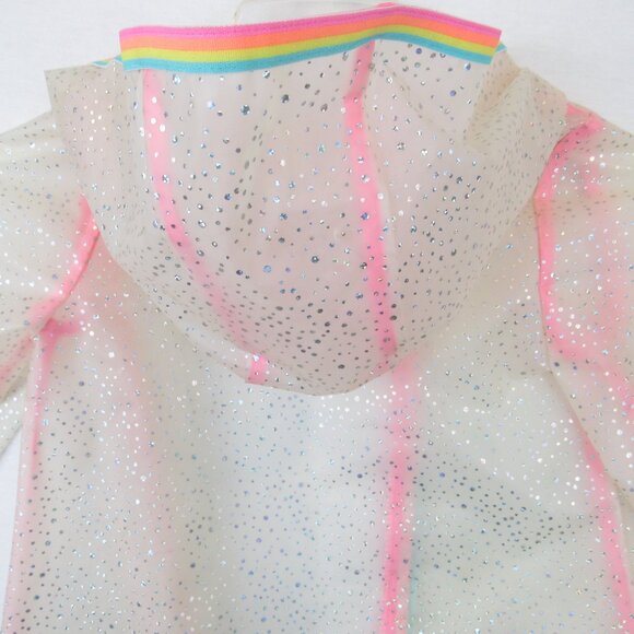 Gap Toddler Girl Size 3 Years Sparkle Rain Jacket Zipper Closure Hooded - Picture 8 of 14
